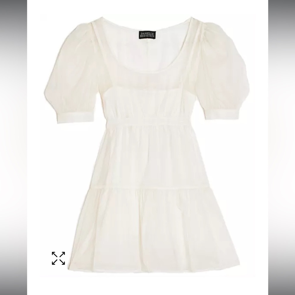 Danielle Bernstein Solid Organza Puff-Sleeve Mini… - image 1